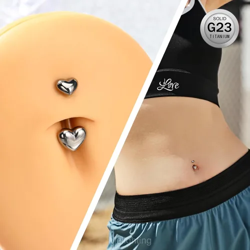 Vista 6 de Melighting Piercing para ombligo de titanio de 0.49 oz, con rosca interna, G23, piercing para el ombligo, piercing para el ombligo, piercing