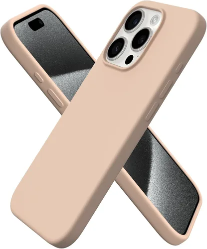 Vista 30 de ORNARTO Funda compatible con iPhone 15 Pro de 6.1 pulgadas, silicona líquida de 3 capas cubierta completa de goma de gel suave, funda protectora