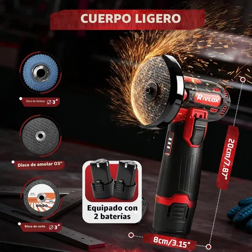 Vista 2 de Kit de amoladora angular inalámbrica, mini herramienta de amoladora