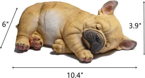 Vista 3 de Escultura de jardín para patio al aire libre, estatua decorativa – Bonita estatua de cachorro de bulldog francés para mascotas, regalo de figura