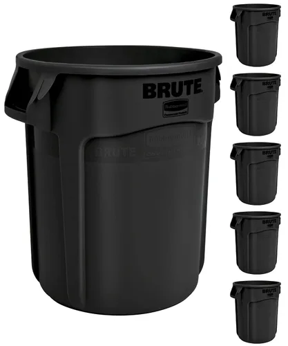 Vista 7 de Rubbermaid Commercial Products BRUTE - Bote de basura redondo de alta resistencia, 10 galones, color gris, contenedor de residuos para exteriores