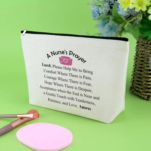 Vista 6 de Regalos inspiradores para enfermeras, bolsas de maquillaje para enfermeras, regalos de entrenamiento para mujeres, bolsa de cosméticos