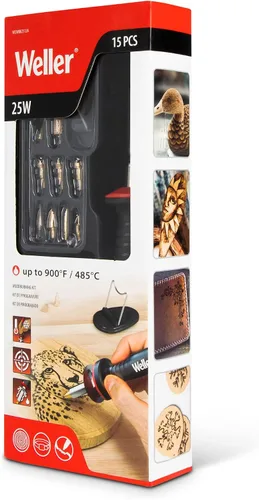 Vista 6 de Weller Kit de quema de madera genuino de 15 piezas 25 W/120 V WLIWBK2512A