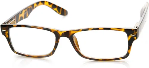Vista 3 de zeroUV Casual Fashion Horned Rim Rectangular Frame Clear Lens Eye Glasses