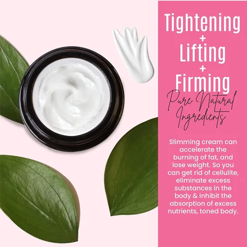 Vista 4 de Crema adelgazante para reafirmar el vientre, el vientre y la cintura, crema anticelulítica 100% natural con ingredientes orgánicos, fórmula natural