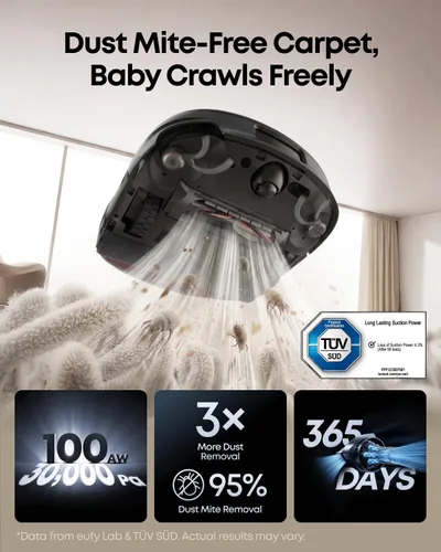 Vista 4 de eufy Omni S2 Robot Aspirador y Trapeador Combo, 30,000 Pa, 99,99%
