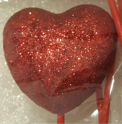 Vista 3 de Púas de corazón - Púas florales rojas para el día de San Valentín, 7 piezas