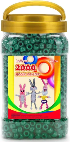 Vista 39 de IOOLEEM Cuentas de pony (2000 piezas, cuentas de pony negras), cuentas para hacer joyas, cuentas para manualidades, suministros para ensartar Negro