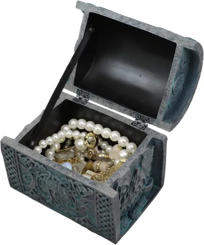 Vista 3 de Ebros Celta Triple Diosa Madre Doncelta Crone - Joyero decorativo con Trinity Triune Knotwork Wicca Witchcraft Accent 4.75 pulgadas de ancho