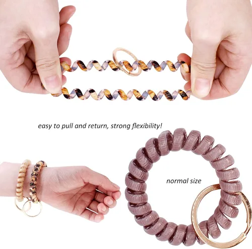 Vista 4 de BIHRTC Llavero Brazalete Elástico Pulsera de Muñeca