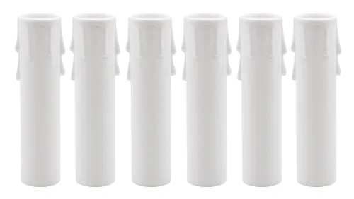 Vista 4 de Creative Hobbies® Cubiertas para velas de goteo de aspecto antiguo de 4 pulgadas de alto, base de candelabro, paquete de 6