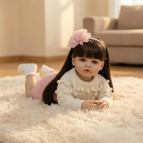 Vista 5 de Angelbaby Muñecas Reborn de aspecto real de 26 pulgadas, muñeca de bebé realista de silicona suave con peso para niña recién nacida, adorable niña