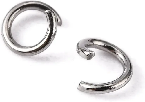 Vista 22 de HDSupplies 100 piezas - 4mm de argollas de acero inoxidable 304 de tono negro - Calibre 22 (espesor de 0.6mm)