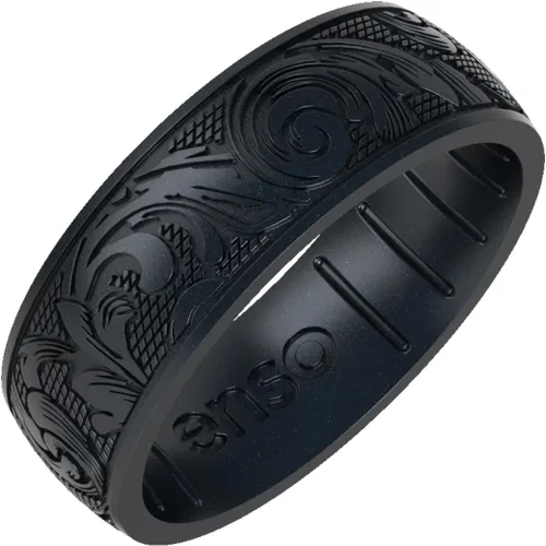 Vista 25 de Enso Rings Signature Etched Collection - Anillos clásicos de silicona grabados - Diseño cómodo y flexible - Fabricado en Estados Unidos