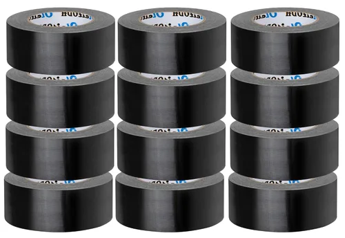 Vista 15 de Paquete de 5 mini cintas adhesivas negras de 1 pulgada x 75 yardas, tamaño de bolsillo, resistente, impermeable, sin residuos que se rompan a mano