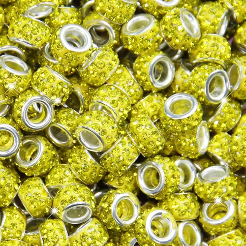Vista 19 de 60 Piezas Cuentas Espaciadoras de Diamantes de Imitación con Agujero Grande Cuentas Espaciadoras Negras Europeas para Manualidades Cuentas Grandes