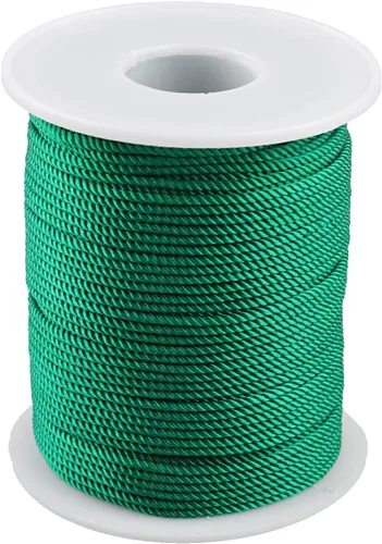 Vista 24 de Cuerda de nailon trenzado de 3 capas para jardinería, manualidades, fabricación de pulseras (0.059 in-164 pies, verde militar)