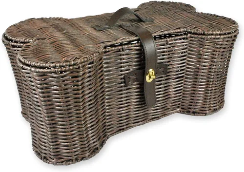 Vista 11 de Bone Dry Pet Storage Collection - Cesta de juguetes, tamaño mediano, 21 x 13 x 8 pulgadas, mimbre de plástico beige