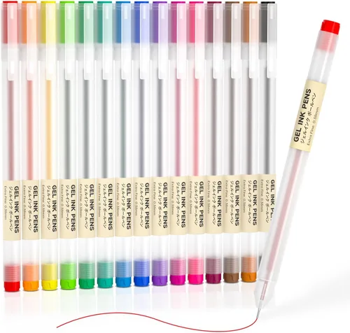 Vista 9 de Shuttle Art Bolígrafos de tinta de gel, paquete de 15 bolígrafos negros estilo japonés, bolígrafos extrafinos de 0.015 in para el hogar, la escuela