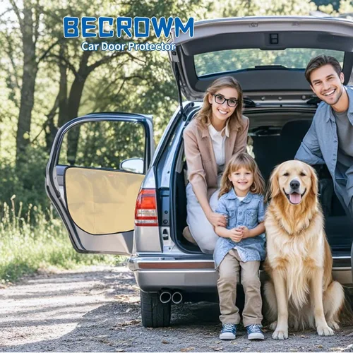 Vista 6 de Paquete de 2 accesorios de viaje para perros, funda protectora de asiento de puerta para vehículo, protector de arañazos de mascotas, protector