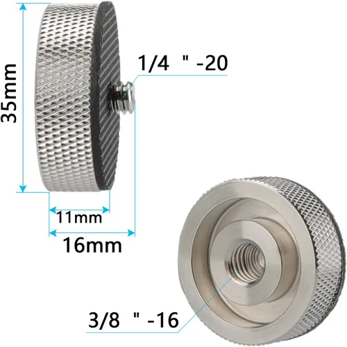 Vista 2 de CAMVATE Adaptador hembra de 3/8"-16 a 1/4"-20 macho para trípode y cámara