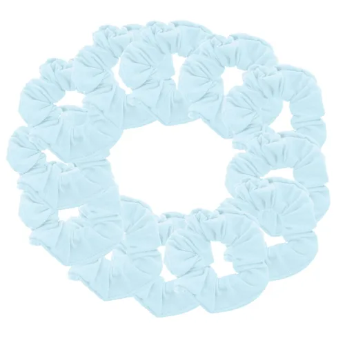 Vista 8 de Paquete de 12 ligas sólidas para el cabello (negro) One Dozen Matching Hair Ties, Soft Cotton Fabric, Gentle No-Crease Hold, Great for Teams