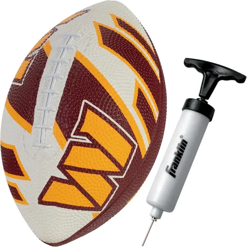 Vista 12 de Franklin Sports NFL Team Footballs - Rubber Youth Mini Balls for All Teams - Kids 8.5" Football + Air Pump Sets - Official NFL Licensed