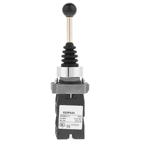Vista 6 de Interruptor de control de palanca de mando de retorno de resorte 4 posiciones 10A 600V para panel de control industrial (metal plástico negro)