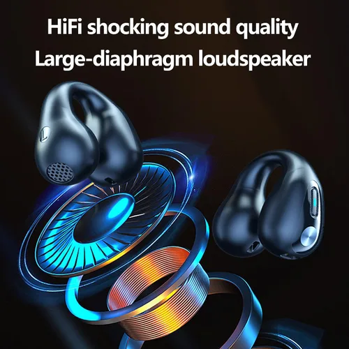 Vista 5 de Auriculares inalámbricos con clip para la oreja y conducción ósea, Bluetooth, 2023 nuevos mini auriculares abiertos Bluetooth inalámbricos