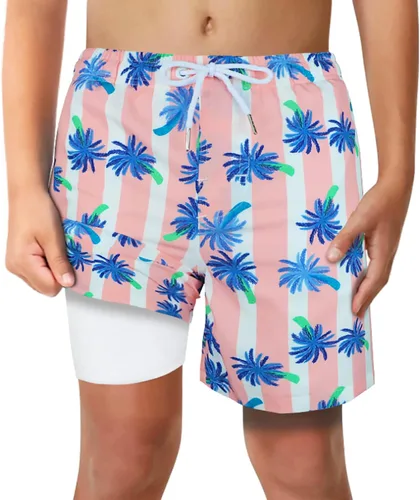 Vista 41 de Trajes de Baño para Niños con Forro de Compresión Cómodos Shorts de Natación Anti-Rozaduras Elásticos UPF Secado Rápido Talla 3T-20 Estrellas Águila