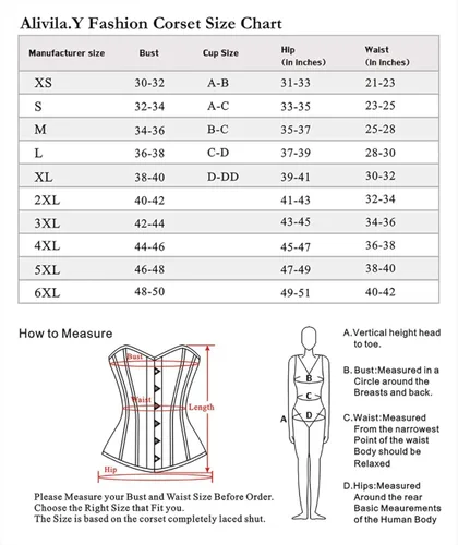 Vista 4 de AlivilaY Fashion - Corsé steampunk gótico retro con varillas de acero para mujer
