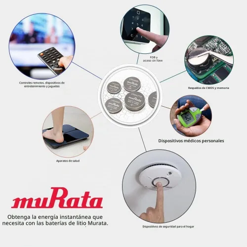 Vista 4 de Murata Batería CR2032 3V Litio Moneda Celda - Reemplaza Sony CR2032 (2 Baterías)