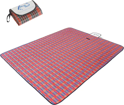 Vista 15 de Wind Tour Manta de picnic impermeable con correa de transporte, tapete plegable a prueba de arena para exteriores, para campamento, playa, parque