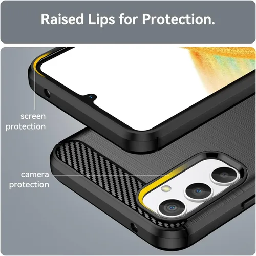Vista 4 de Funda compatible con Samsung Galaxy A34 5G, TPU flexible, color negro Samsung Galaxy A34 5G Case,with Screen Protector Shock-Absorption Flexible