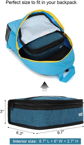 Vista 7 de MIER Bolsa térmica portátil con aislamiento térmico mini bolsa de almuerzo
