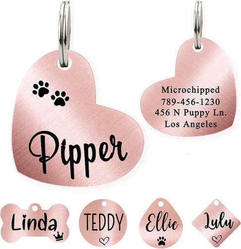 Vista 31 de Ultra Joys Etiqueta de identificación personalizada para perros y gatos