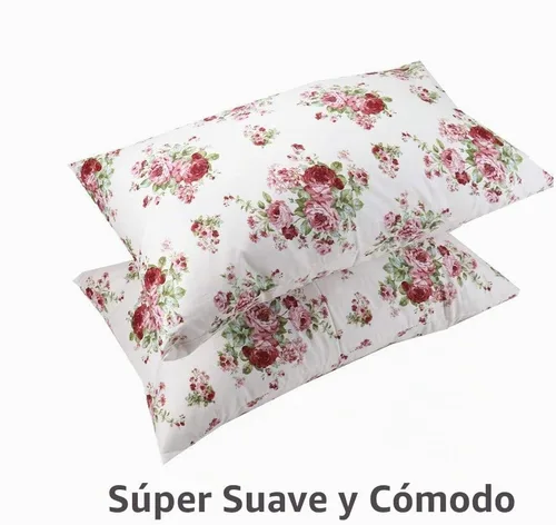 Vista 4 de Paquete de 2 fundas de almohada de algodón con diseño de flores para cabello y piel, 600 hilos, fundas de almohada Queen con cierre de sobre