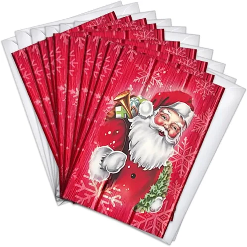 Vista 6 de Wright Home & Gift Holiday Doors - Tarjetas de felicitación navideñas tradicionales Paquete de 10 unidades a granel + 10 sobres (4 x 6)