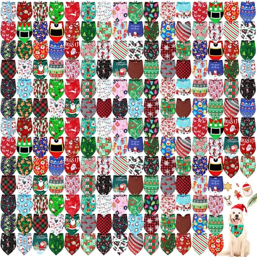 Vista 7 de Newwiee - 200 bandanas de Halloween para perro, diseño de fantasma, grandes Bufanda triangular para mascotas, patrón de calabaza, murciélago