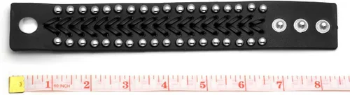 Vista 3 de Eigso Pulsera de cuero punk para hombres y mujeres, estilo retro, vintage, remache, pulsera ajustable