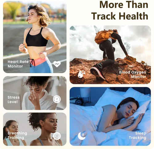 Vista 4 de Reloj inteligente para hombres y mujeres, llamada Bluetooth, más de 120 modos deportivos, rastreador de fitness, seguimiento del sueño, contador