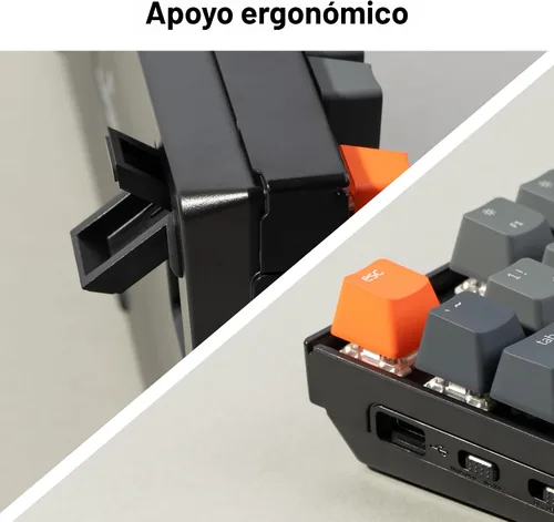 Vista 7 de Keychron Teclado mecánico inalámbrico K8 Tenkeyless para Mac, retroiluminación blanca, Bluetooth, multitarea, teclado para juegos con cable tipo C