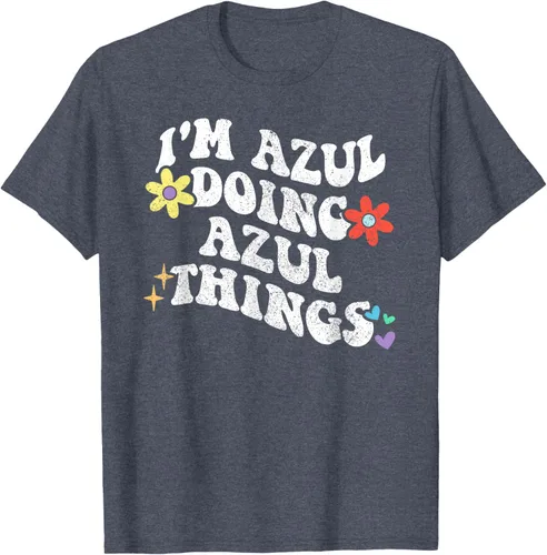 Vista 73 de Retro Groovy Im AZUL Doing AZUL Things - Camiseta divertida para el día de la madre, Negro