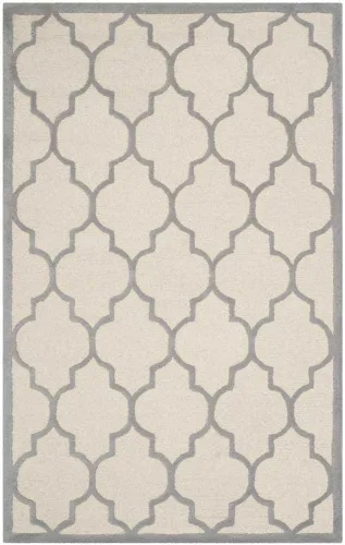 Vista 57 de Tapete Safavieh de la colección Cambridge, modelo CAM134X, hecho a mano, de lana de primera calidad, formas geométricas marroquíes, color gris