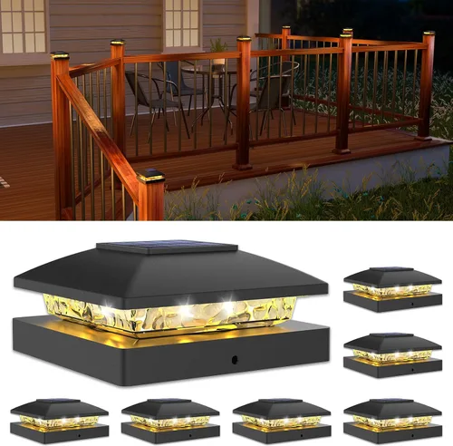 Vista 19 de VOLISUN Luces solares 4x4, paquete de 12 luces negras impermeables para Negro