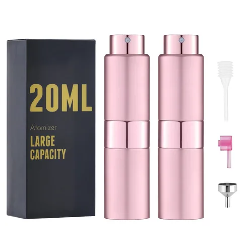 Vista 17 de Botella de perfume de viaje recargable 0.7 fl oz, atomizador de spray de colonia grande, negro
