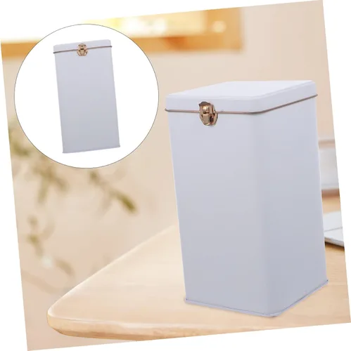 Vista 3 de Luxshiny Latas rectangulares del metal del té verde del té del metal de la hojalata del metal blanco envase de la lata