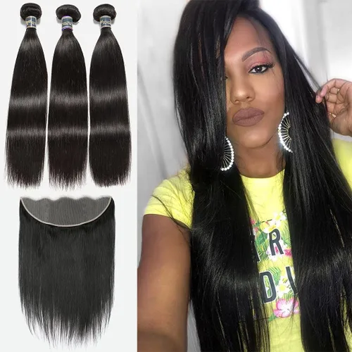 Vista 11 de Extensiones de cabello, liso, malasio, calidad 9A