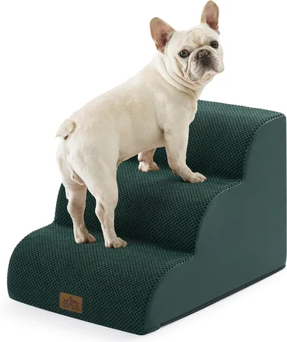 Vista 17 de COZY KISS Escaleras para perros pequeños de 11.8 pulgadas de alto, escalón curvado para cachorros, gatos mayores, rampa mediana para mascotas
