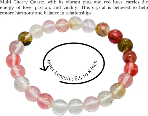 Vista 297 de Amazing Gemstone Pulsera de cristal para mujeres y hombres, pulsera de cristal curativo de protección, pulsera elástica con cuentas de piedras